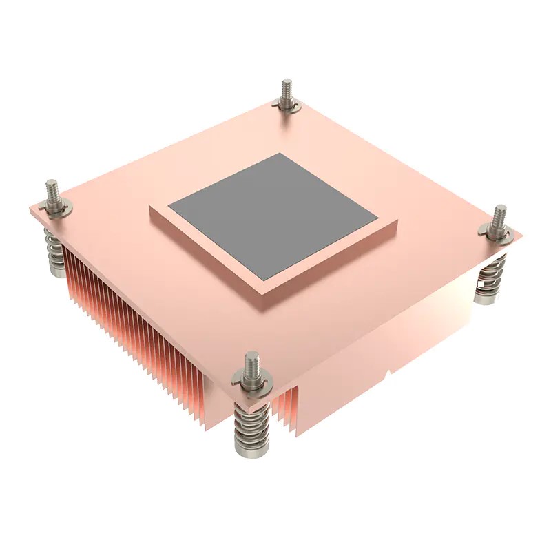 1U copper skived fin CPU heat sink for ...