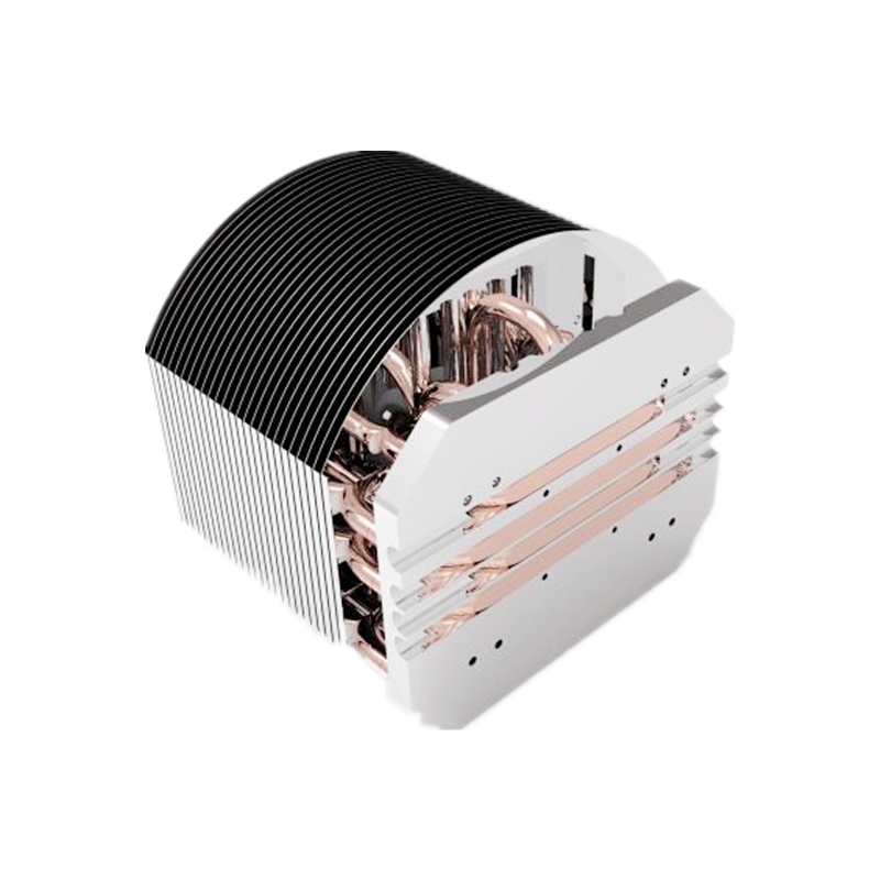 Aluminum zipper fin heat sink with heat pipes